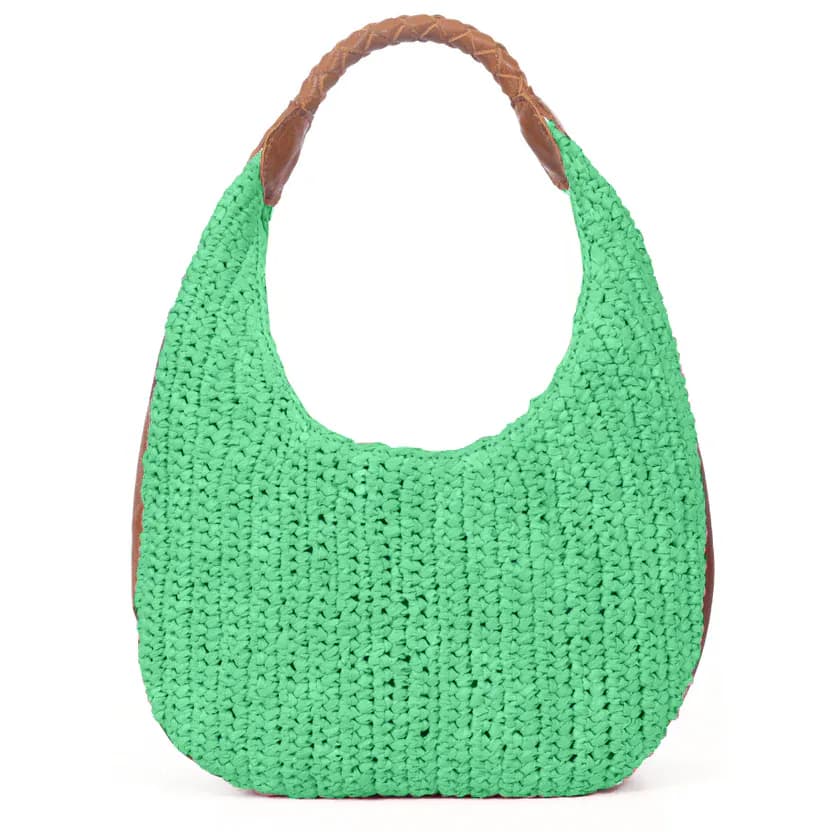Raffia Solid Hobo Bag