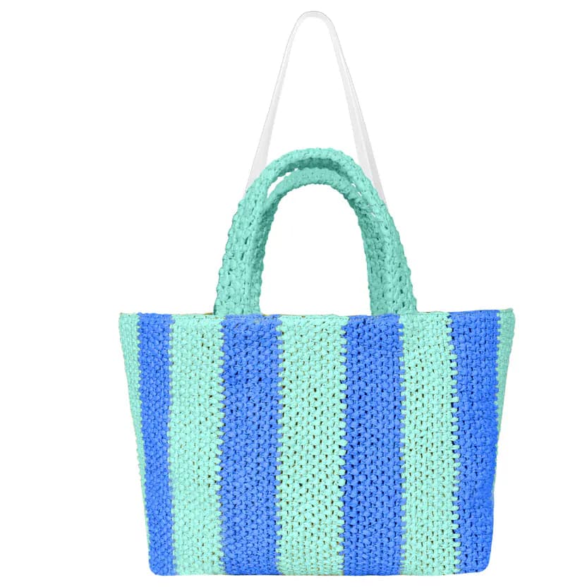 Raffia Large Tote Bag Double Color Bag