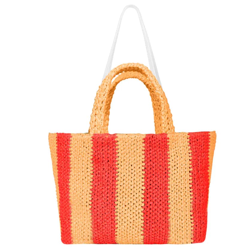 Raffia Large Tote Bag Double Color Bag