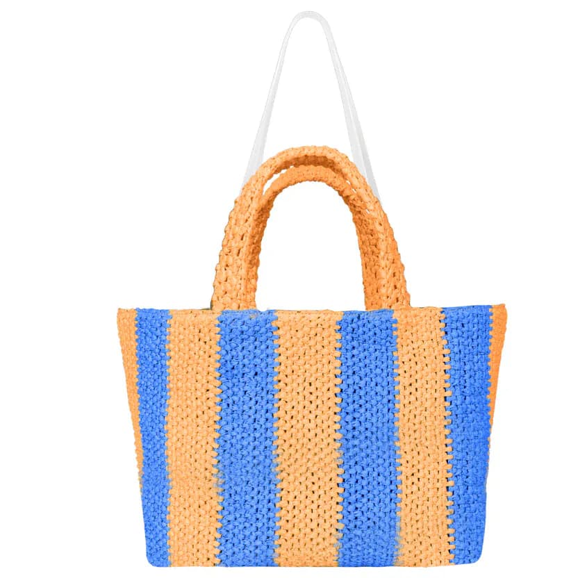 Raffia Large Tote Bag Double Color Bag
