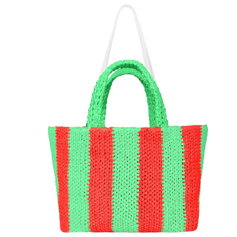 Raffia Large Tote Bag Double Color Bag