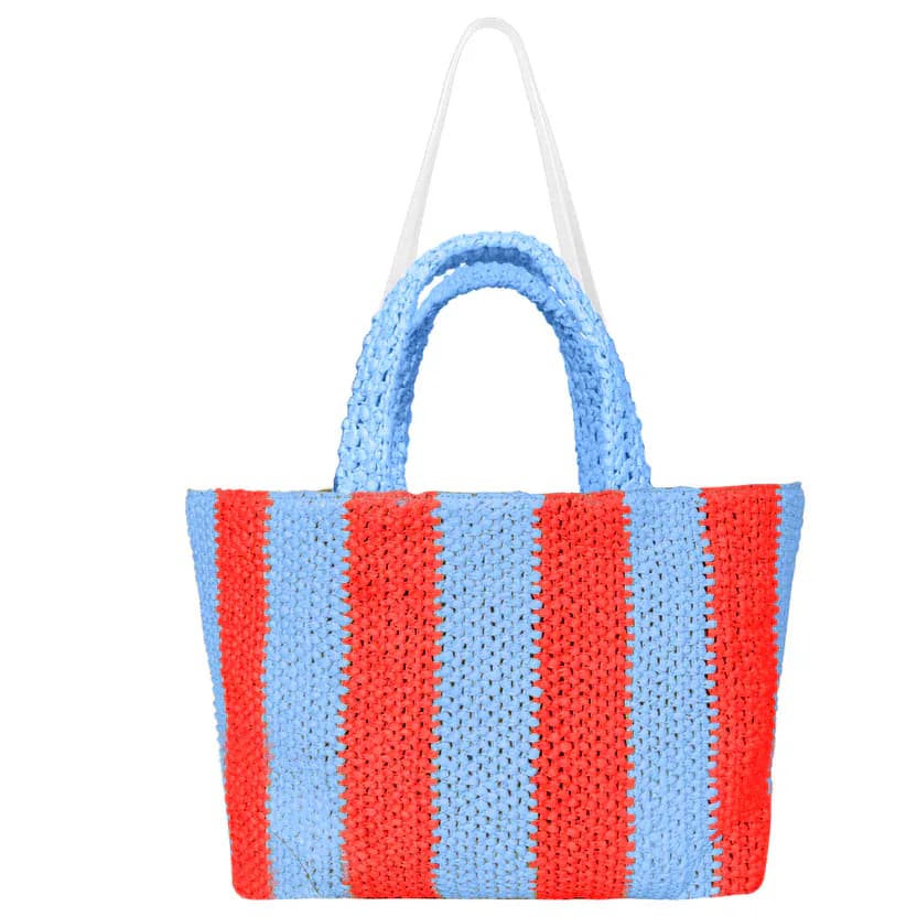 Raffia Large Tote Bag Double Color Bag