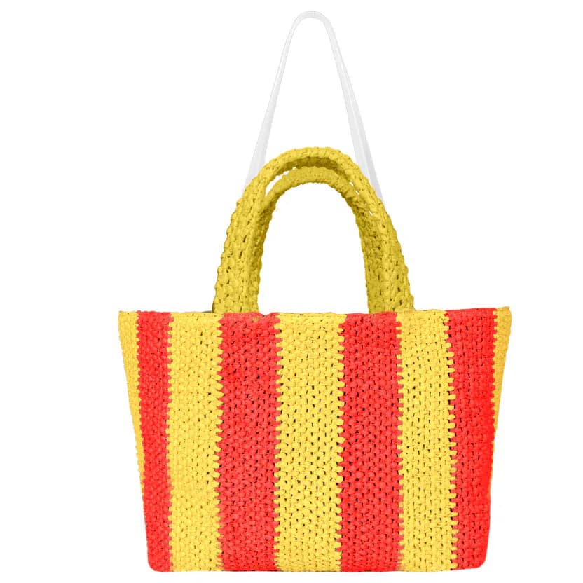 Raffia Large Tote Bag Double Color Bag