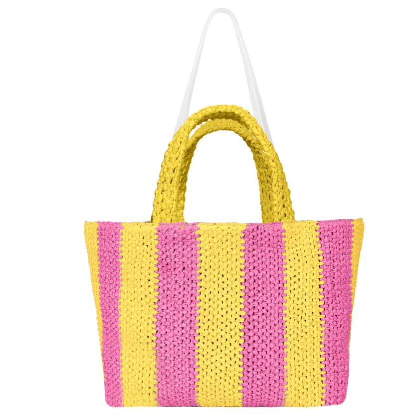 Raffia Large Tote Bag Double Color Bag 