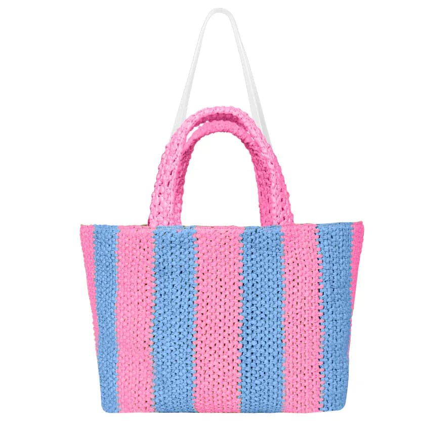 Raffia Large Tote Bag Double Color Bag 