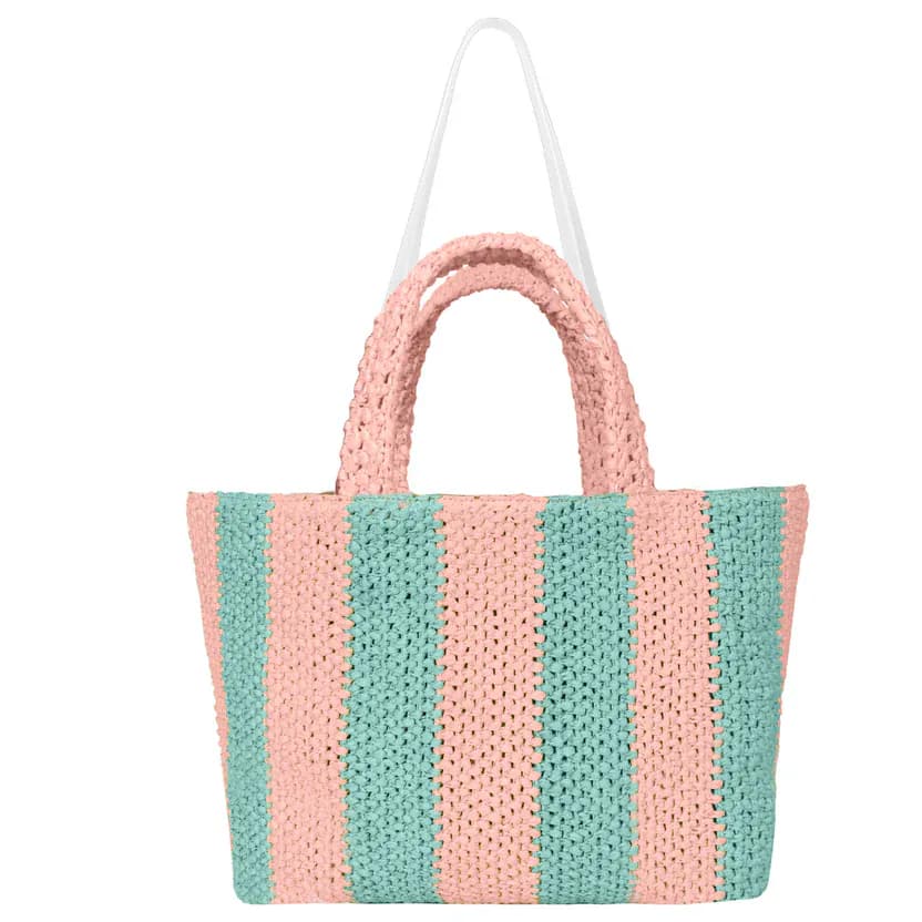 Raffia Large Tote Bag Double Color Bag 