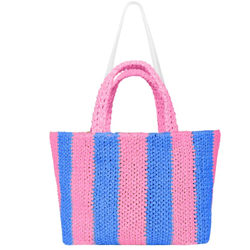 Raffia Large Tote Bag Double Color Bag 