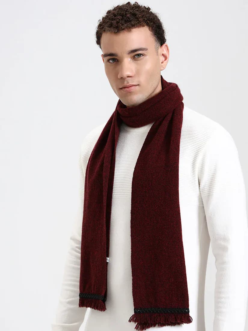 Harris Deep Red Fringe Scarf