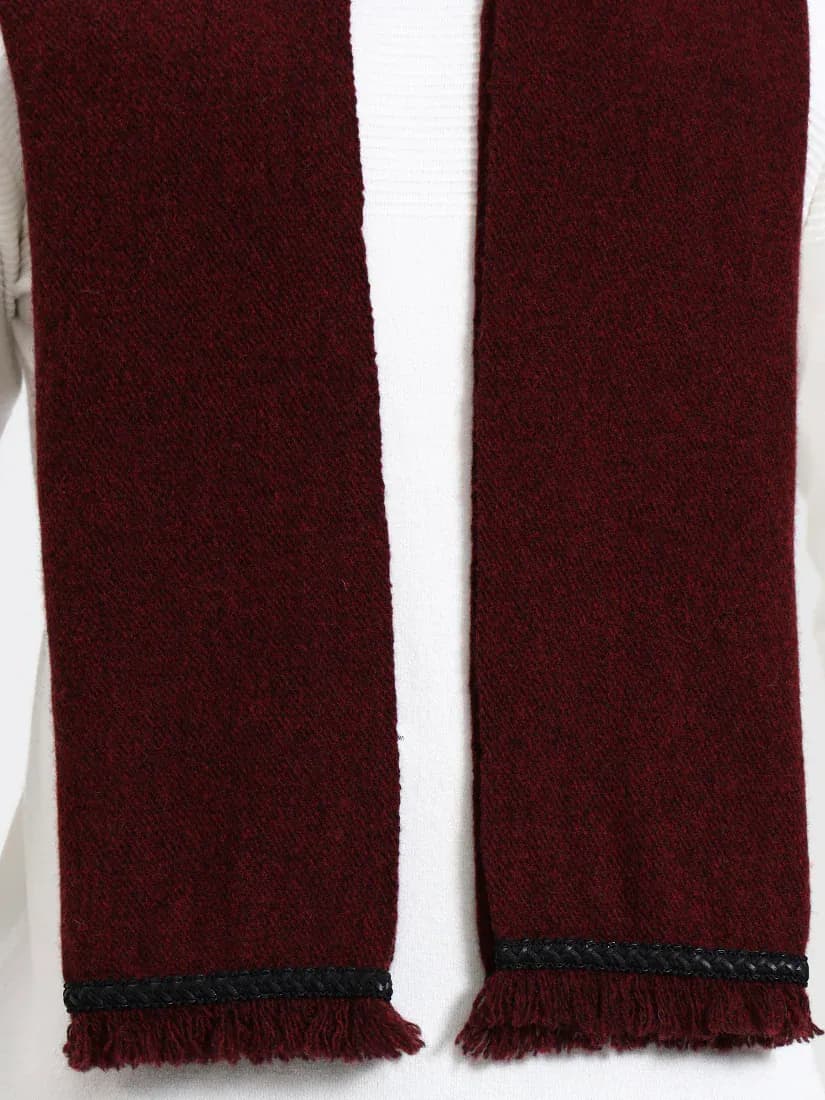 Harris Deep Red Fringe Scarf