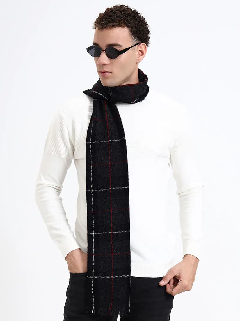 Harris Black & Red Check Scarf