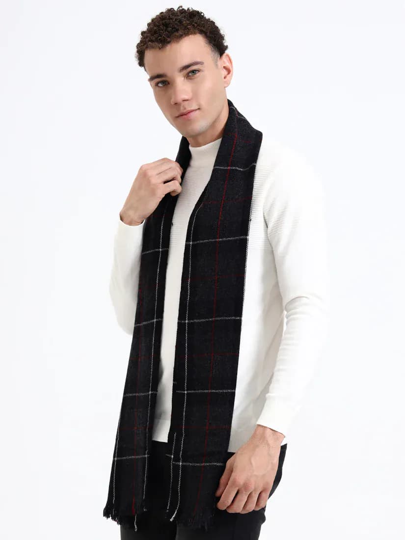 Harris Black & Red Check Scarf