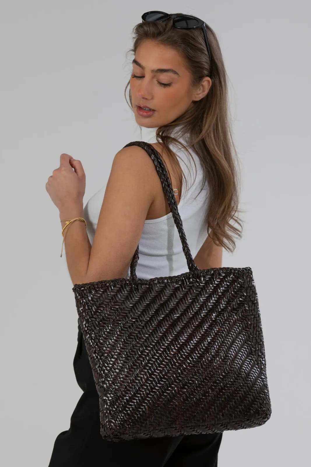 The Rhia Woven Leather Tote 