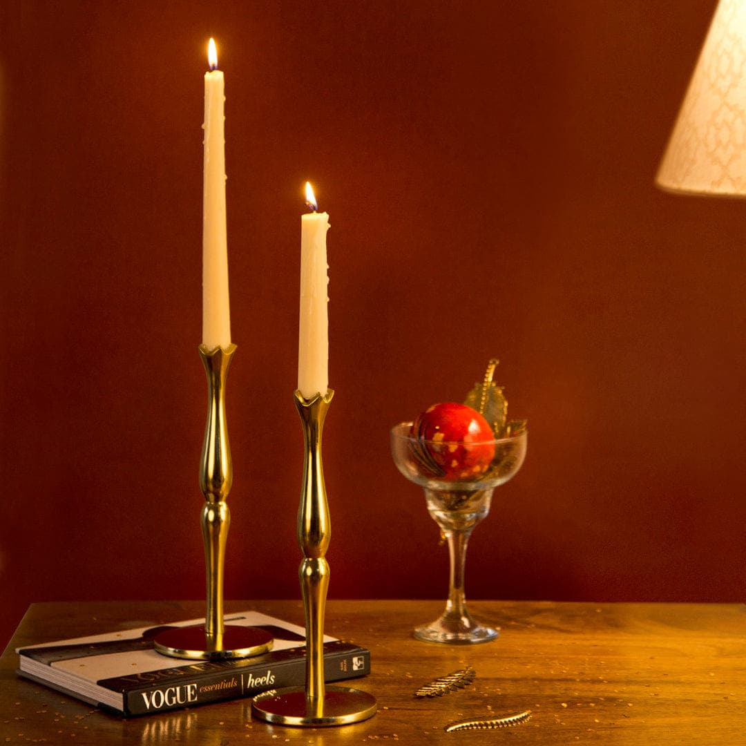 Holiday Accents Brass Candlesticks Set