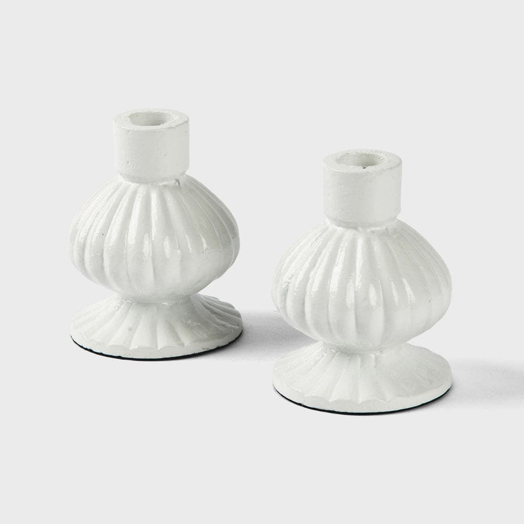 Sculpted Aluminum Candlesticks