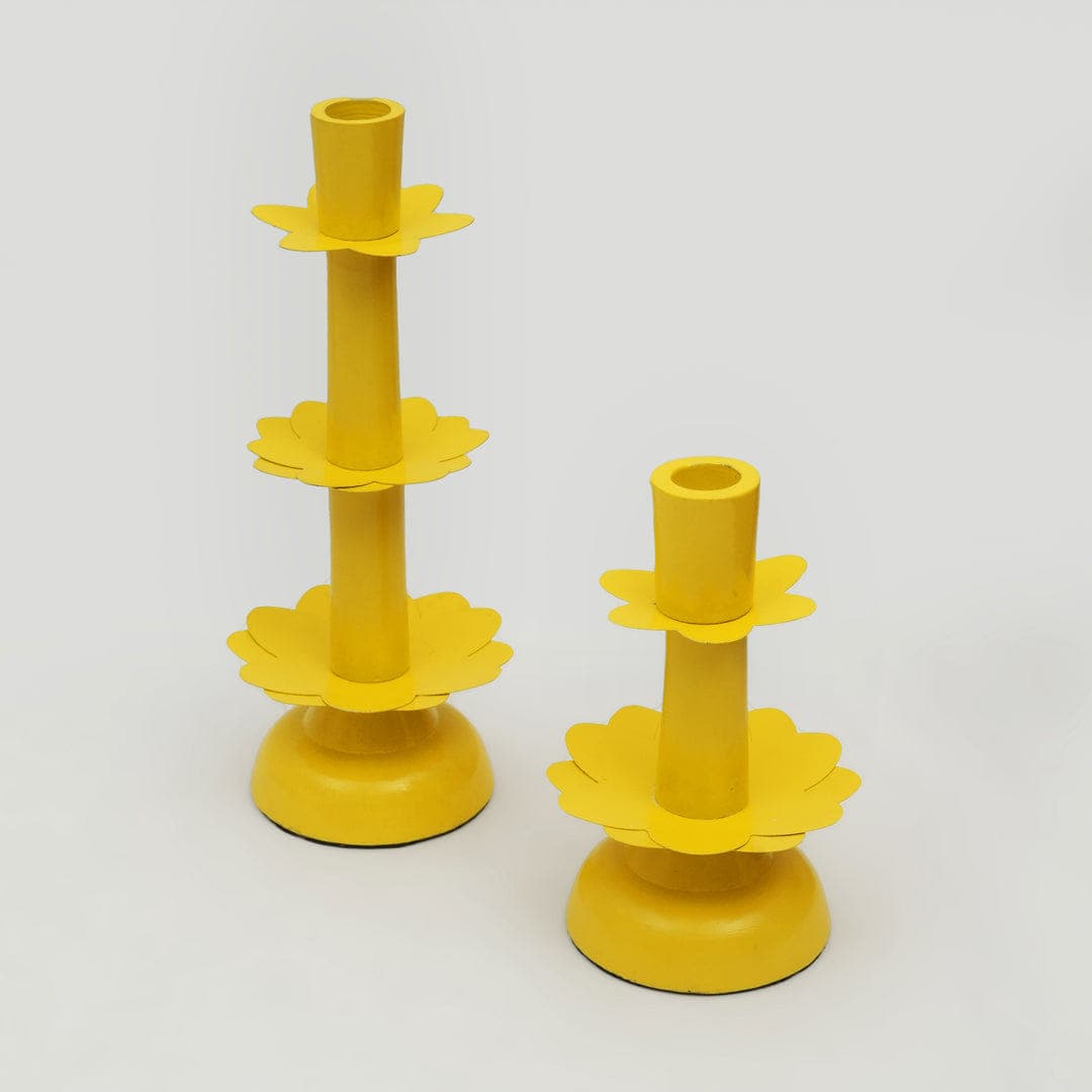 Lotus Bloom Tapered Candleholders