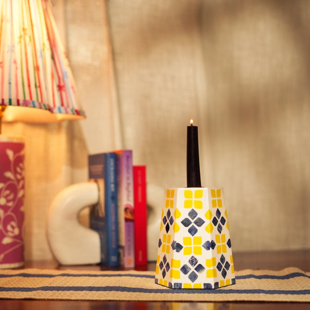 Marigold Mosaic Inlay Candleholder