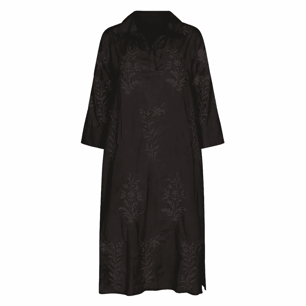 Long Tourist Dress Pale Pink with White Embroidery