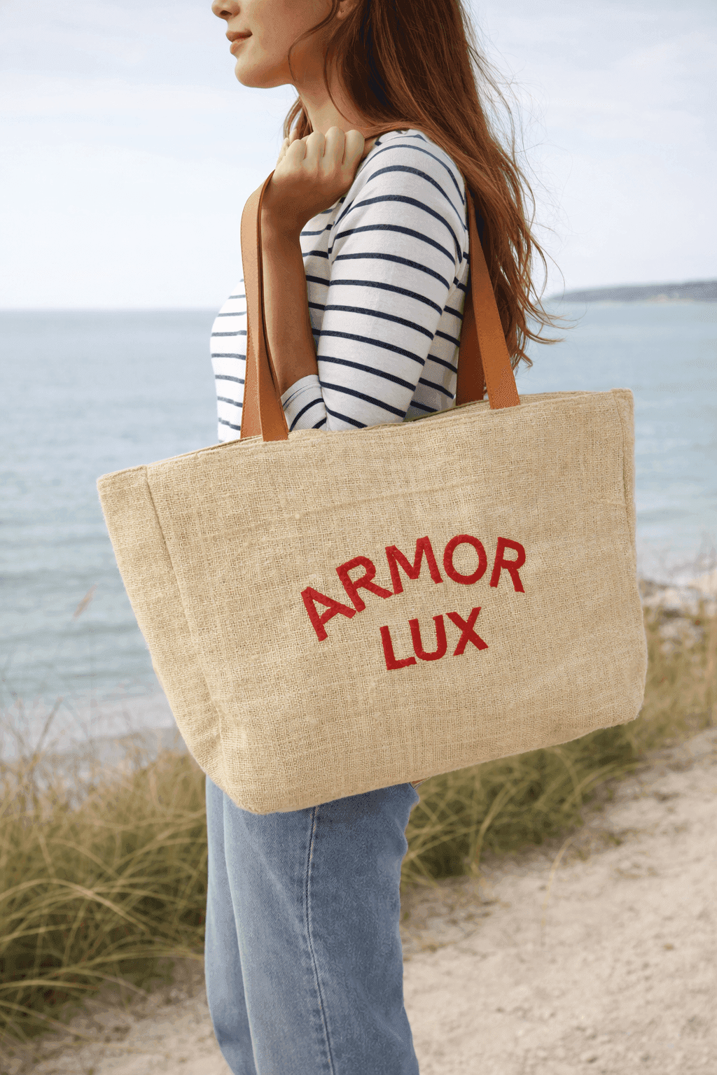 Natural Voyager Leather Handle Tote