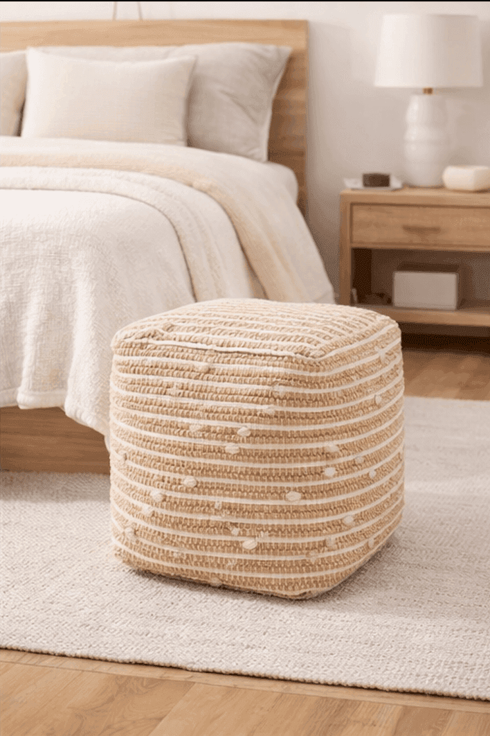 Natural Jute Handwoven Textured Pouf
