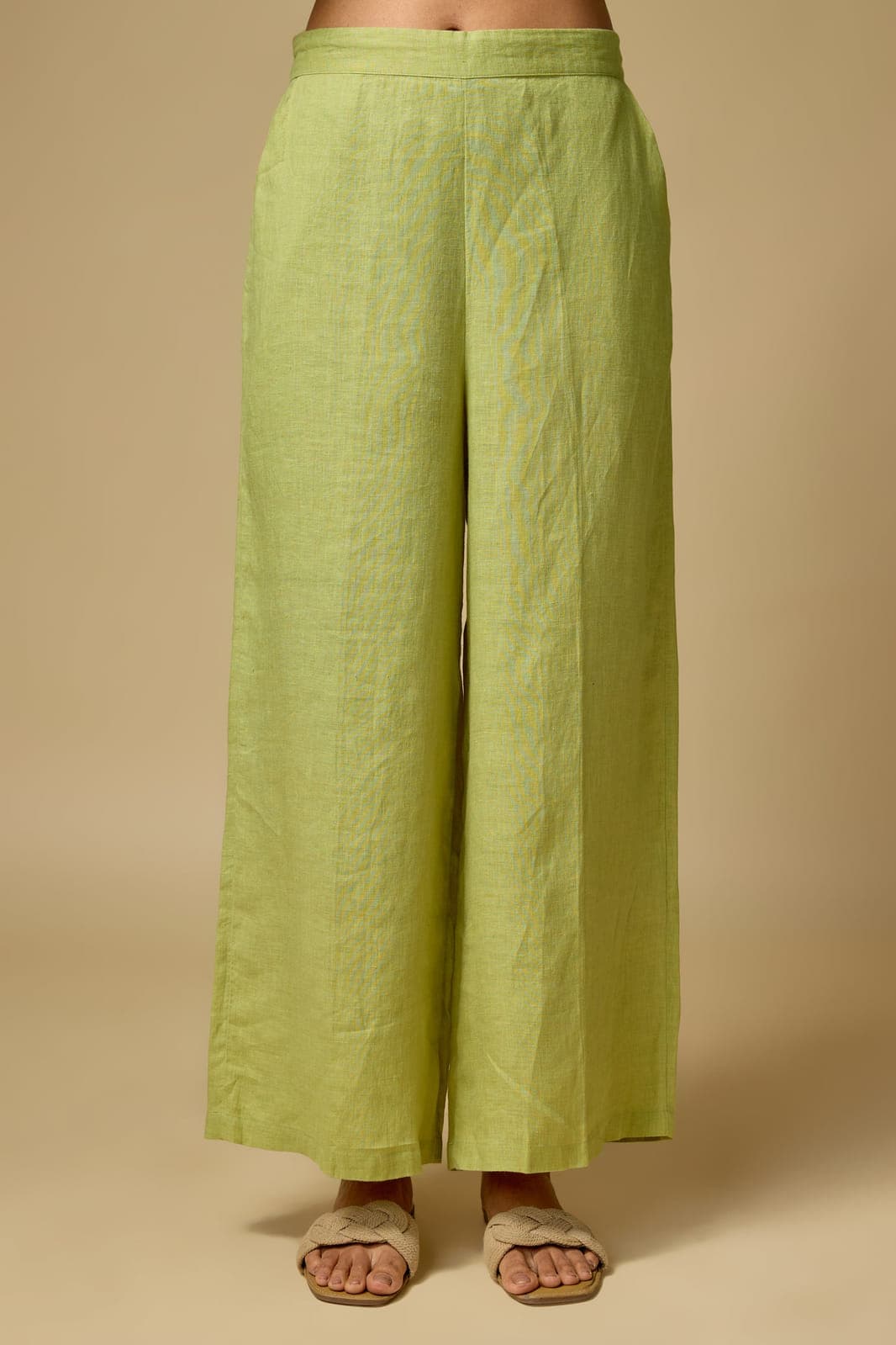Pure Linen Pista green Floral Co-ord Set