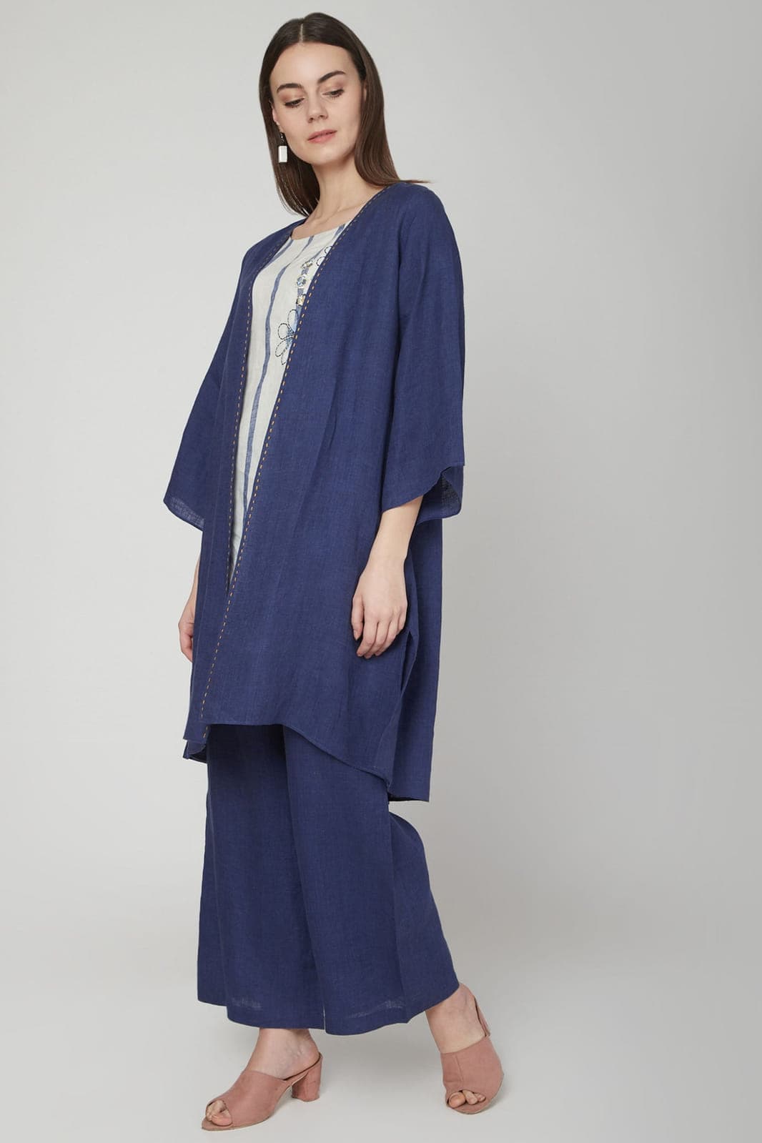 Cobalt Blue Lounge Cape + Pants