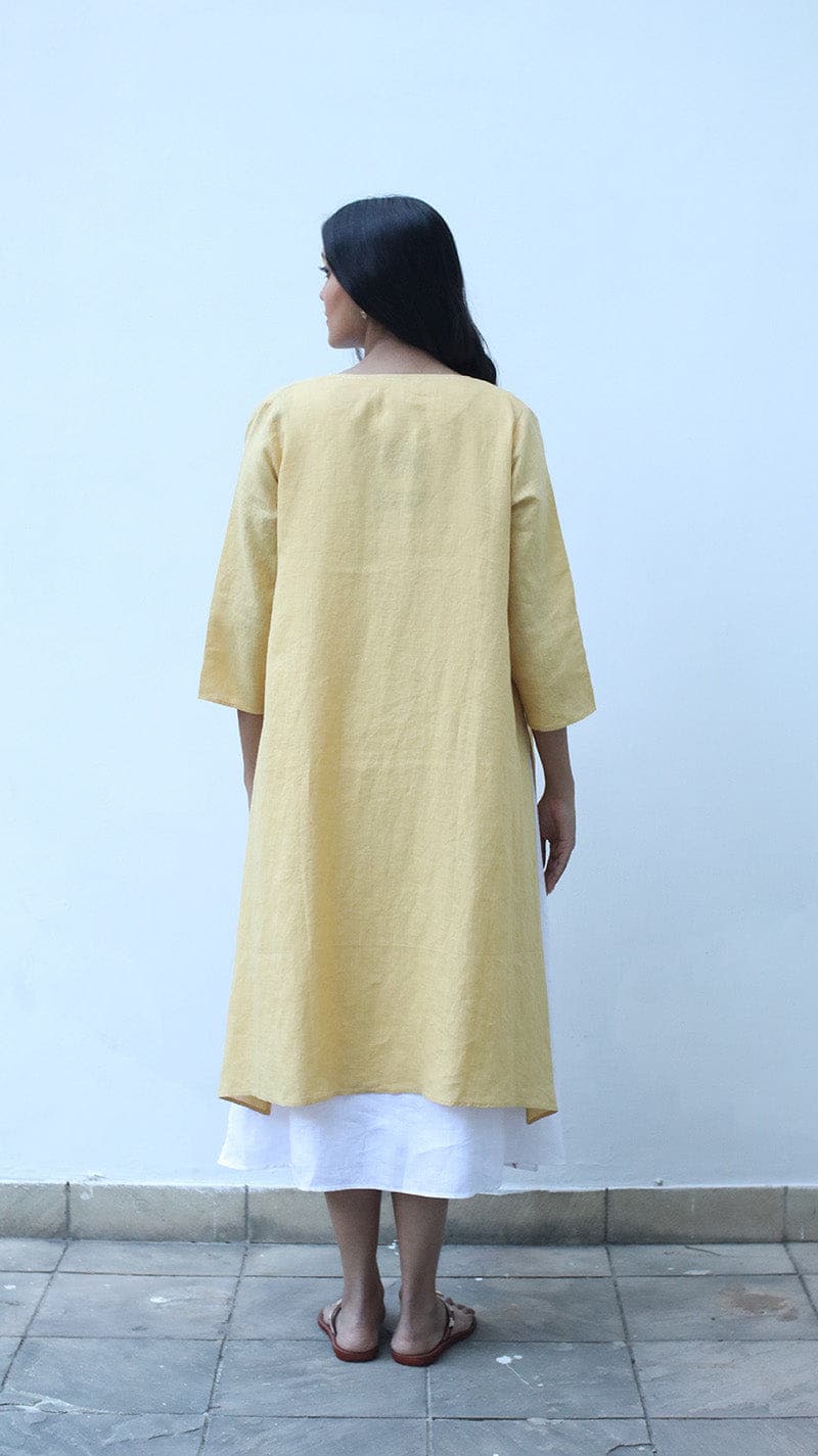 Ochre Embroidered Lounge Cape