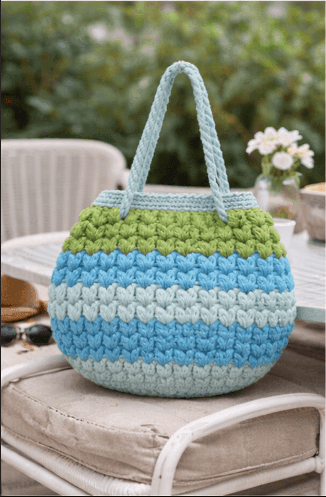 Ocean Bloom Crochet Tote Bag