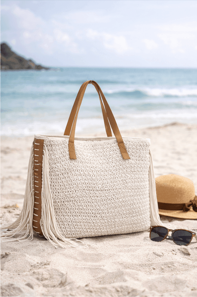 Ivory Coast Fringe Crochet Tote
