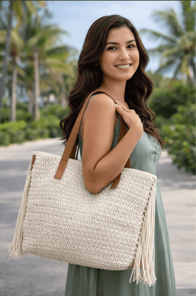 Ivory Coast Fringe Crochet Tote
