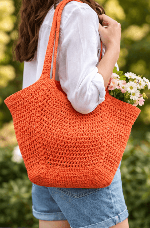 Sunset Weave Crochet Tote