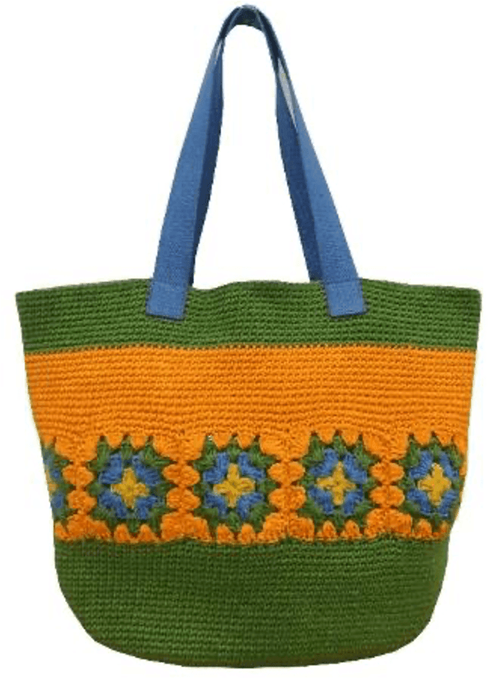Meadow Bloom Crochet Tote