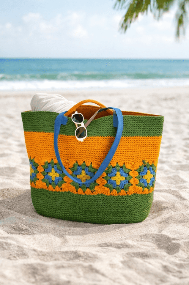 Meadow Bloom Crochet Tote