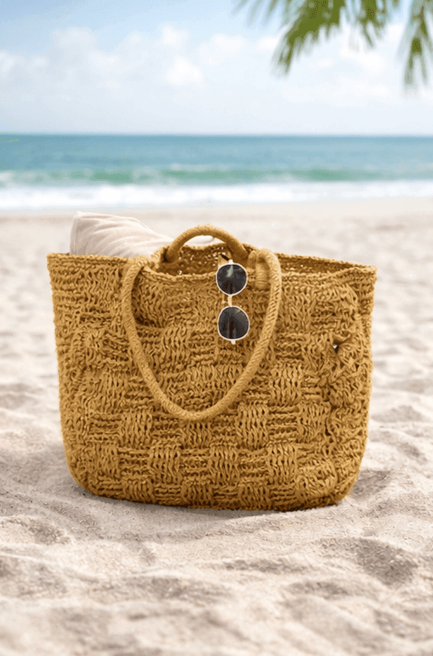 Golden Weave Jute Tote