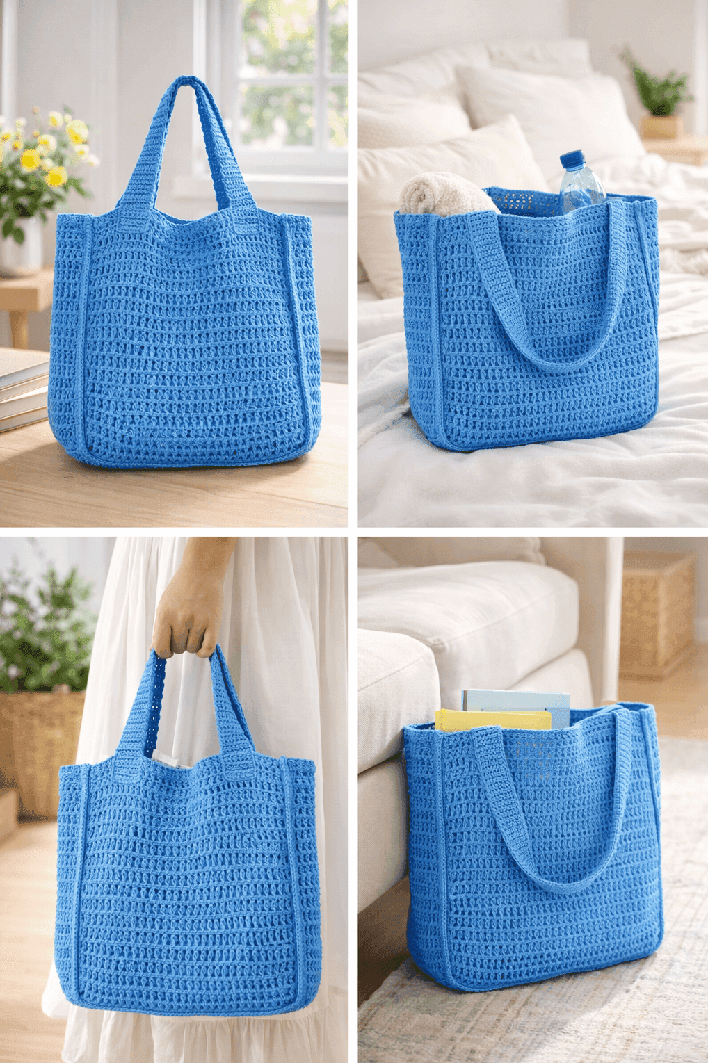 Azure Coast Crochet Tote