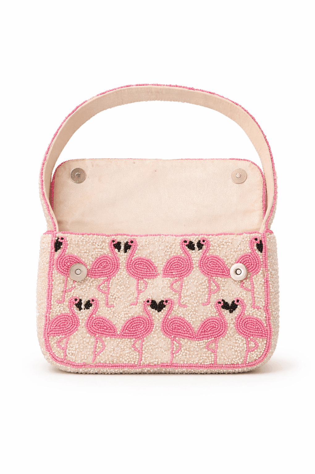 Flamingo Pearl Beaded Shoulder Clutch