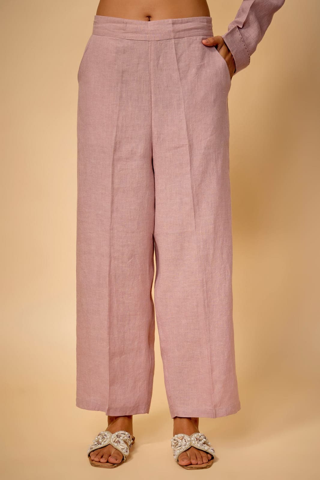 Pure Linen Pants With Linning