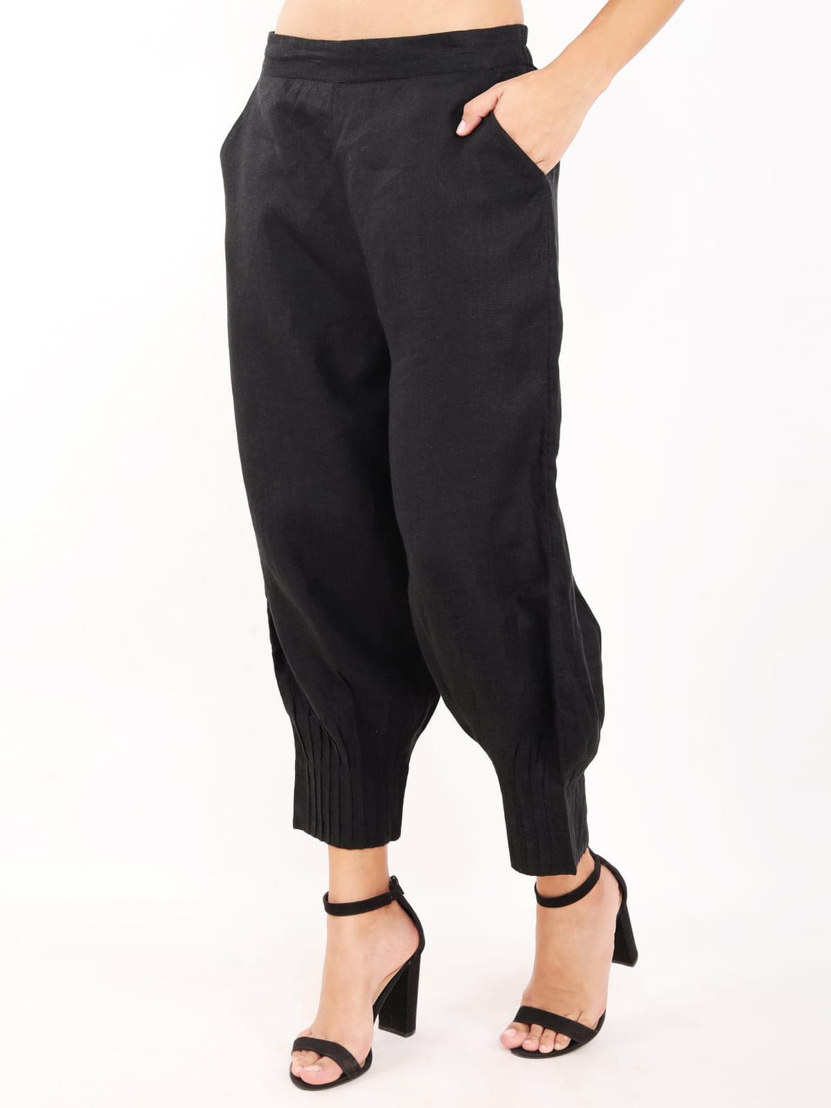 Black Bottom Pleated Pants