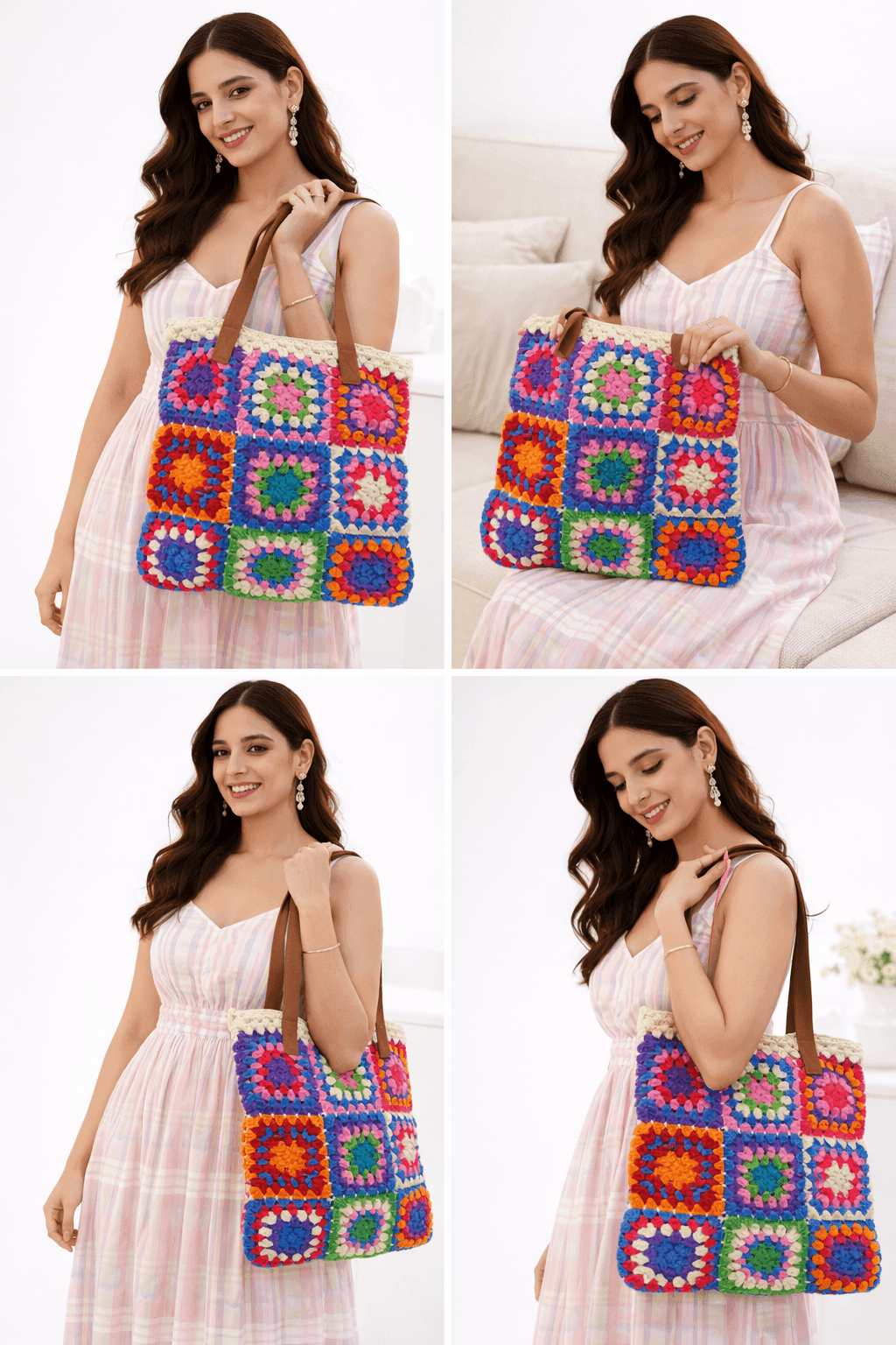 Boho Bloom Granny Square Tote