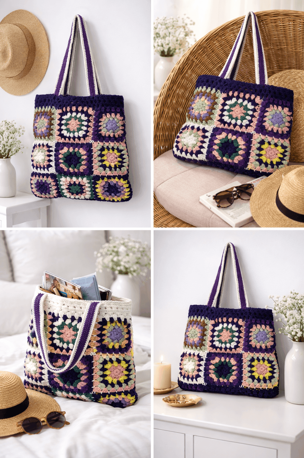 Royal Patchwork Bloom Tote