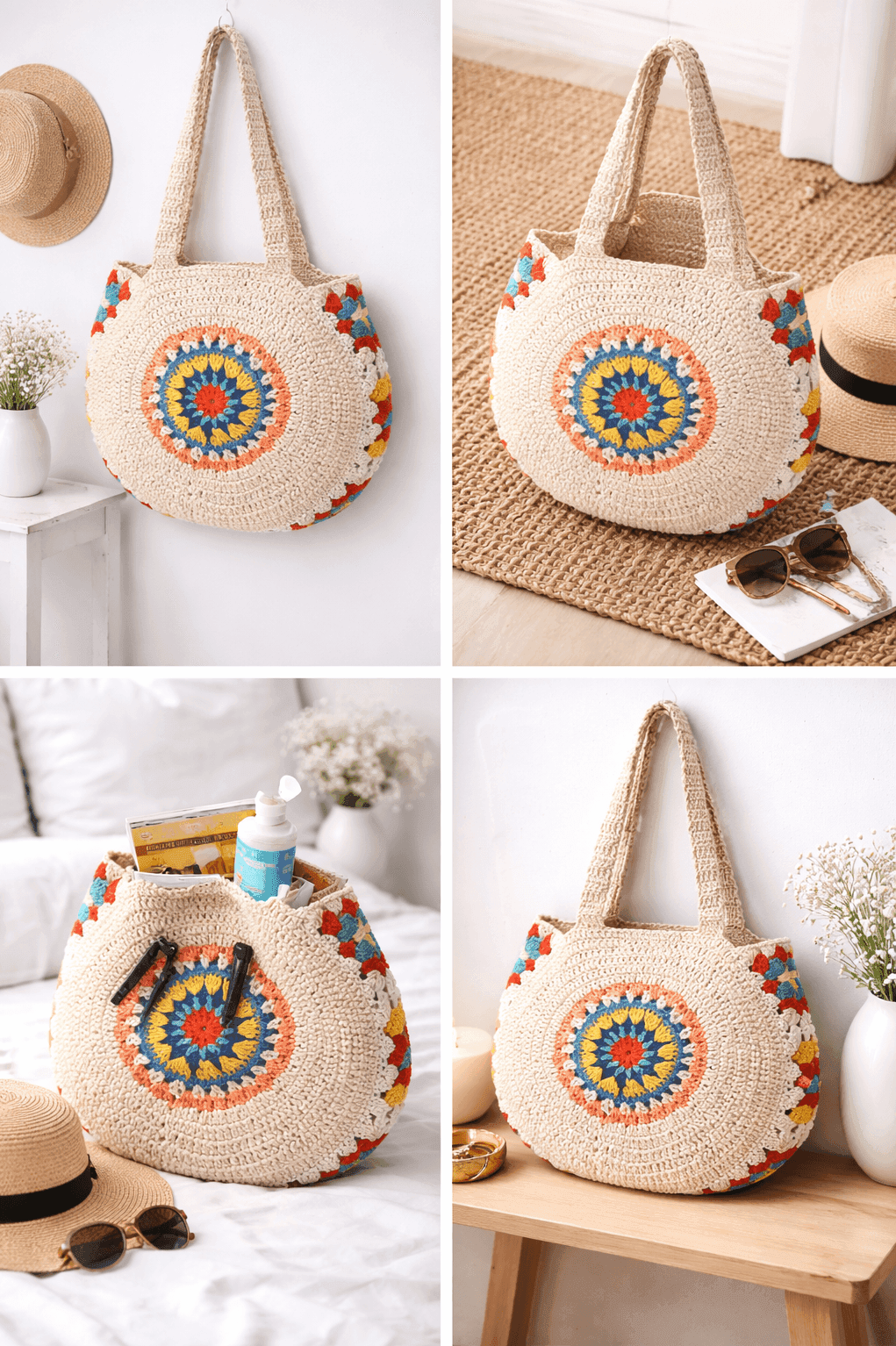 Coastal Mandala Round Tote