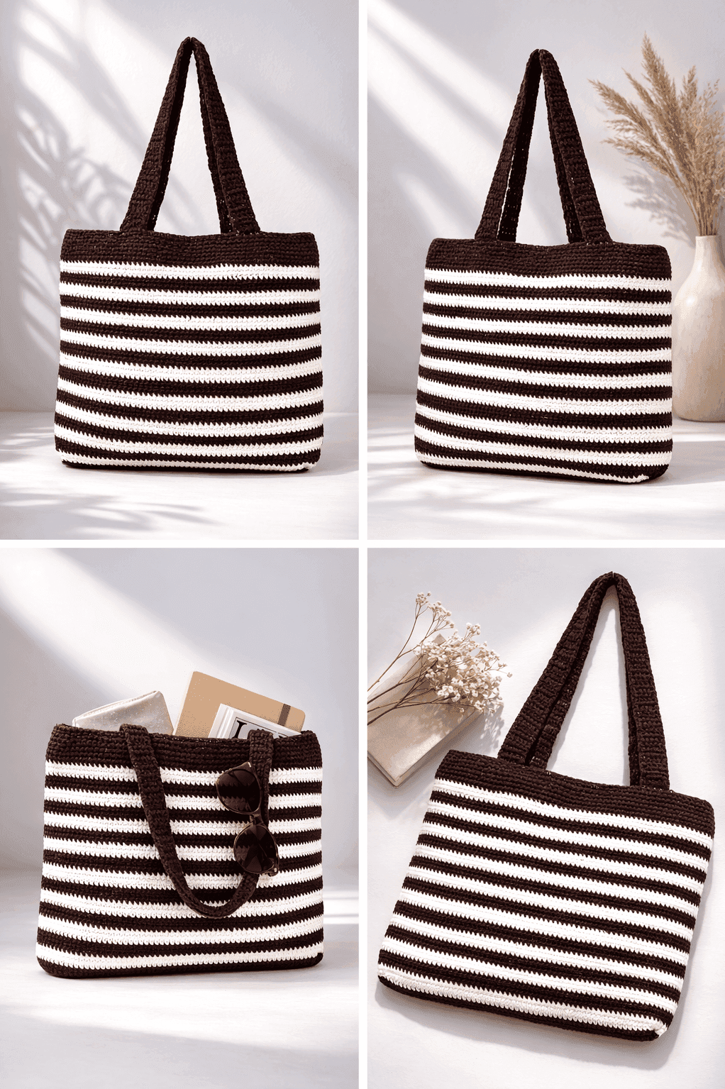 Cocoa Stripe Classic Tote