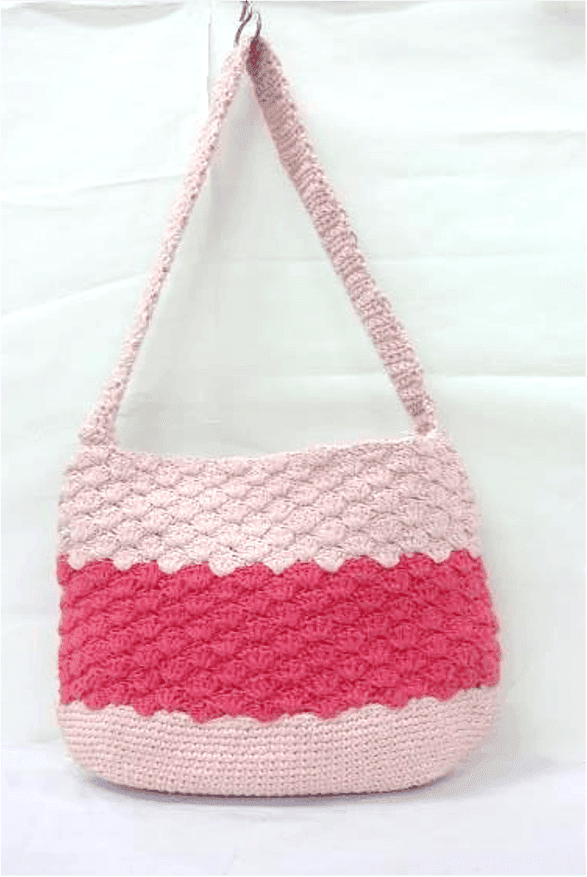 Blush Harmony Crochet Shoulder Bag