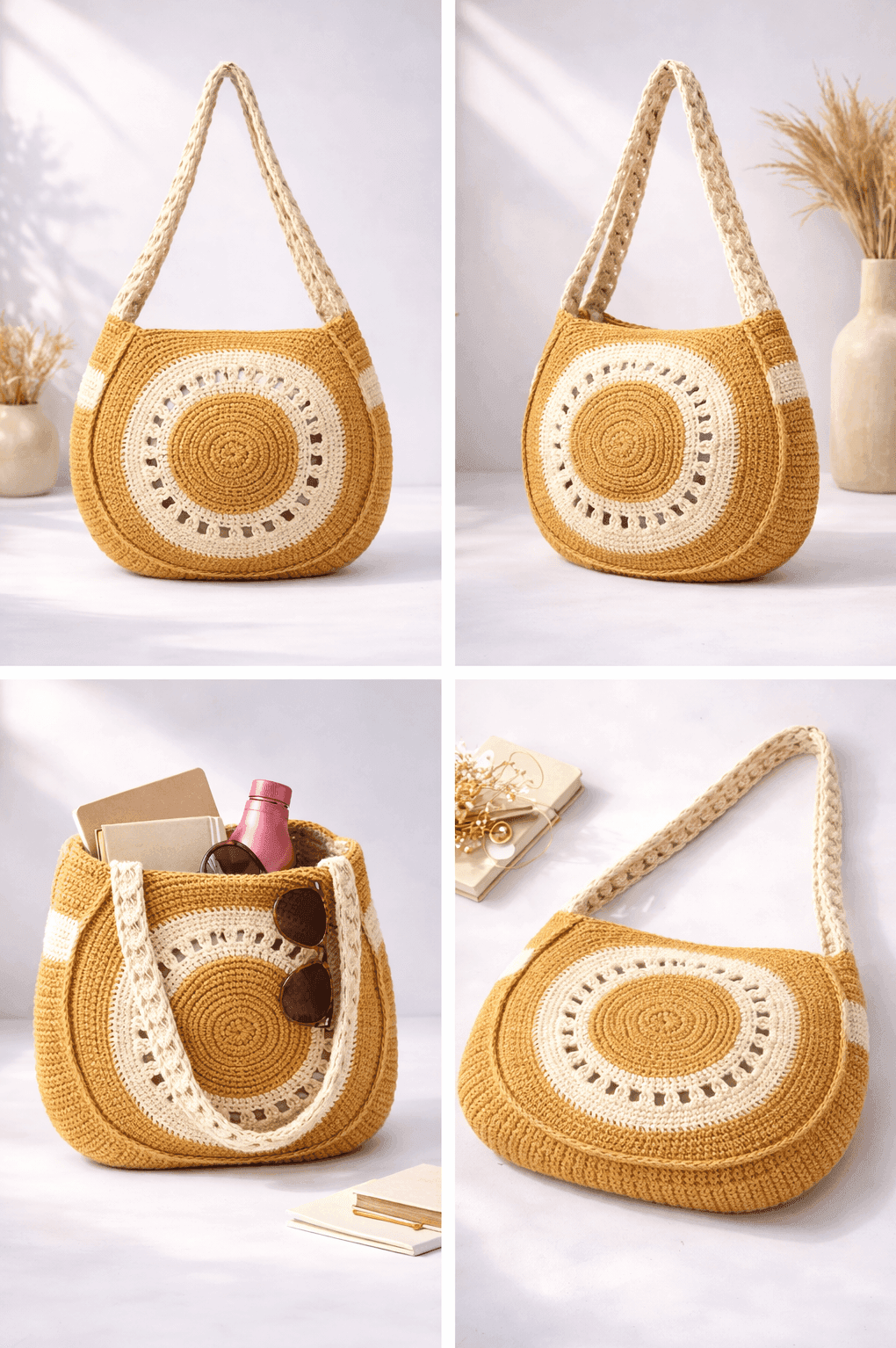 Desert Halo Round Crochet Bag