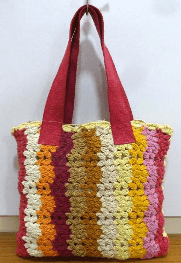 Sunset Carnival Crochet Tote