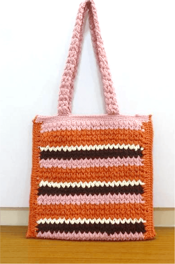 Sunset Stripe Crochet Tote