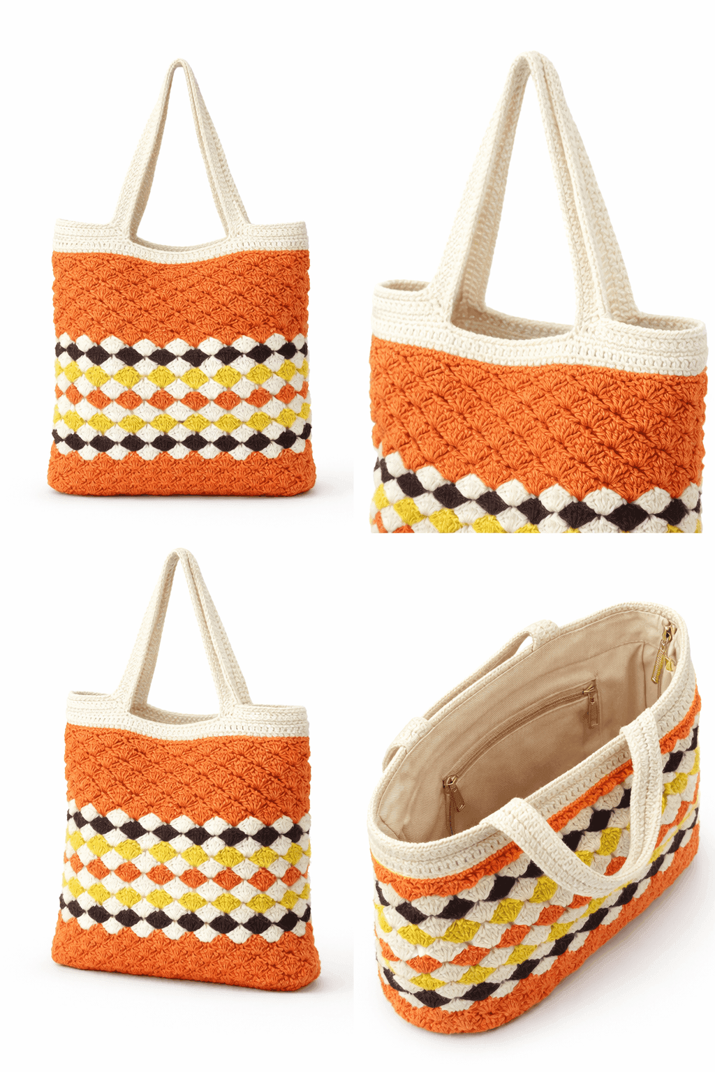 Sunset Mosaic Crochet Tote