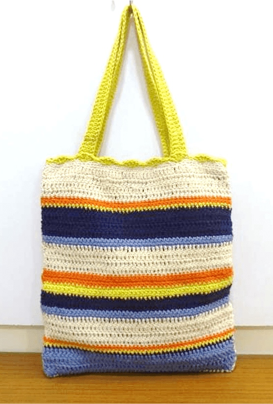 Riviera Stripe Crochet Tote