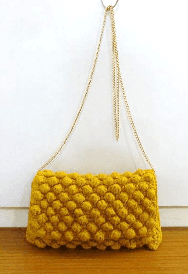 Mustard Luxe Bobble Clutch