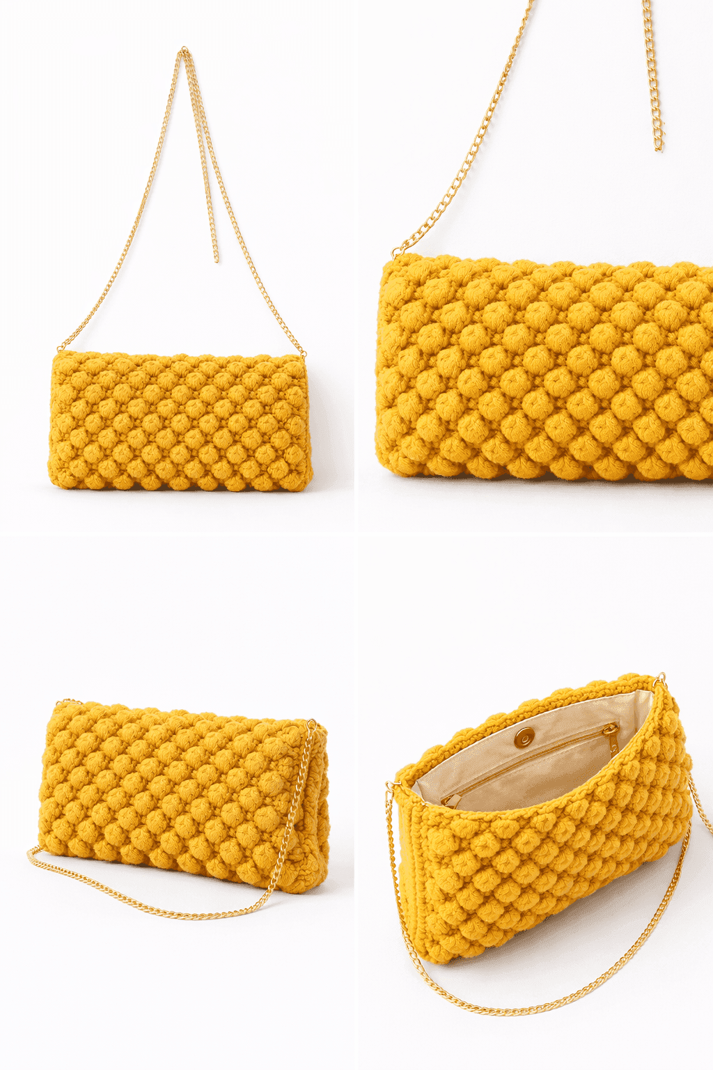 Mustard Luxe Bobble Clutch