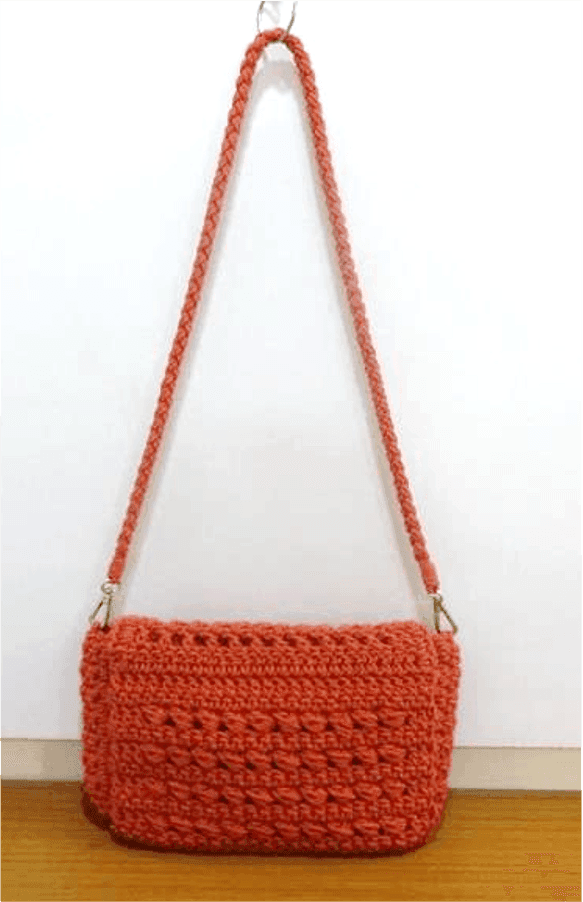 Coral Ember Crochet Crossbody